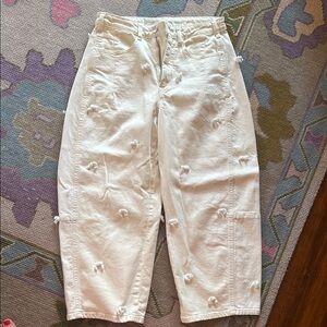 Pilcro Cream barrel jeans